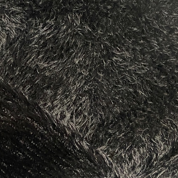 Princess Polly Black Fuzzy Cropped Sweater - Picture 3 of 3